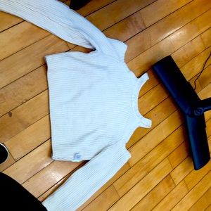 Cut out white cropped sweater